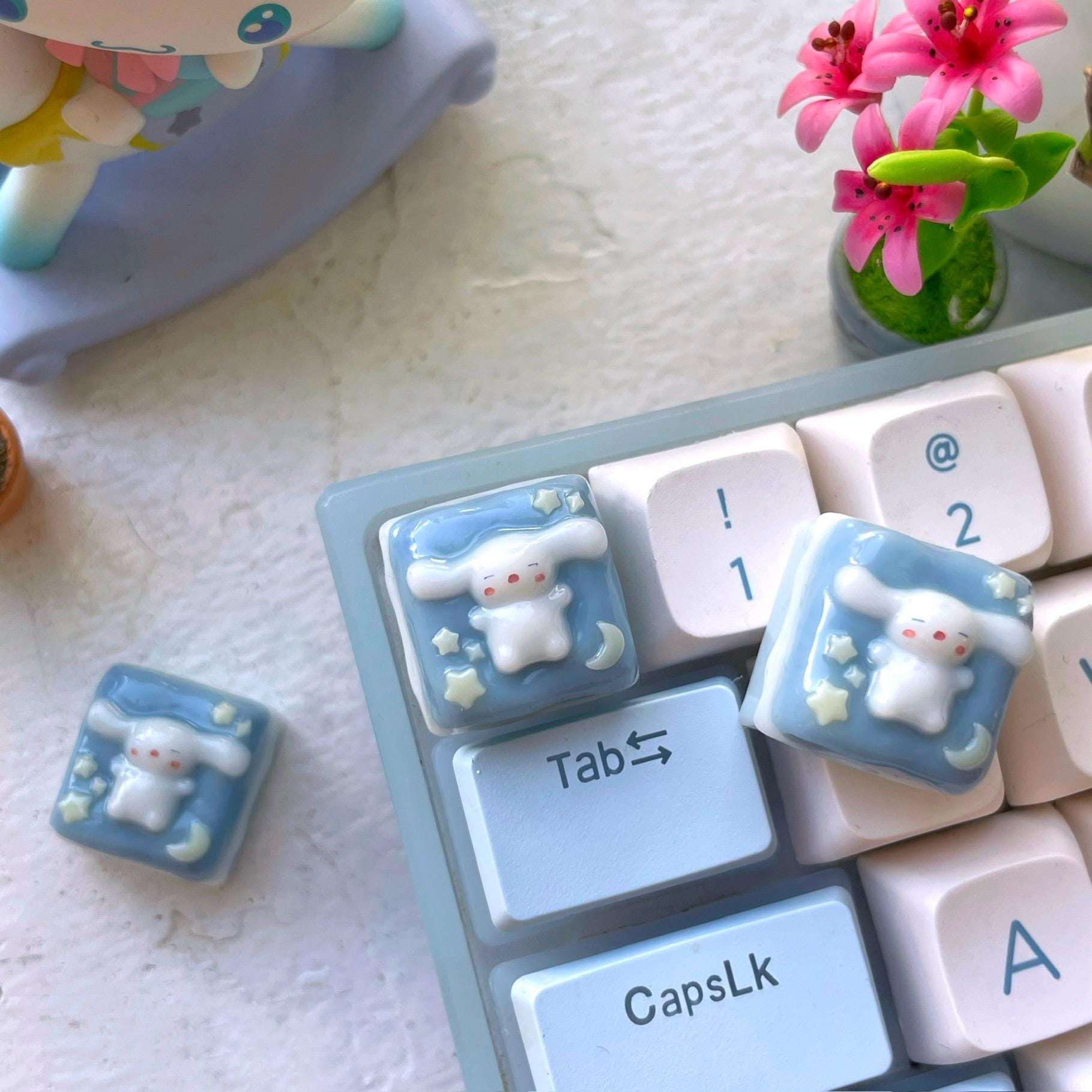 Cinamoroll Handmade Artisan Keycap | Mechanical Keyboard MX Switch Compatible
