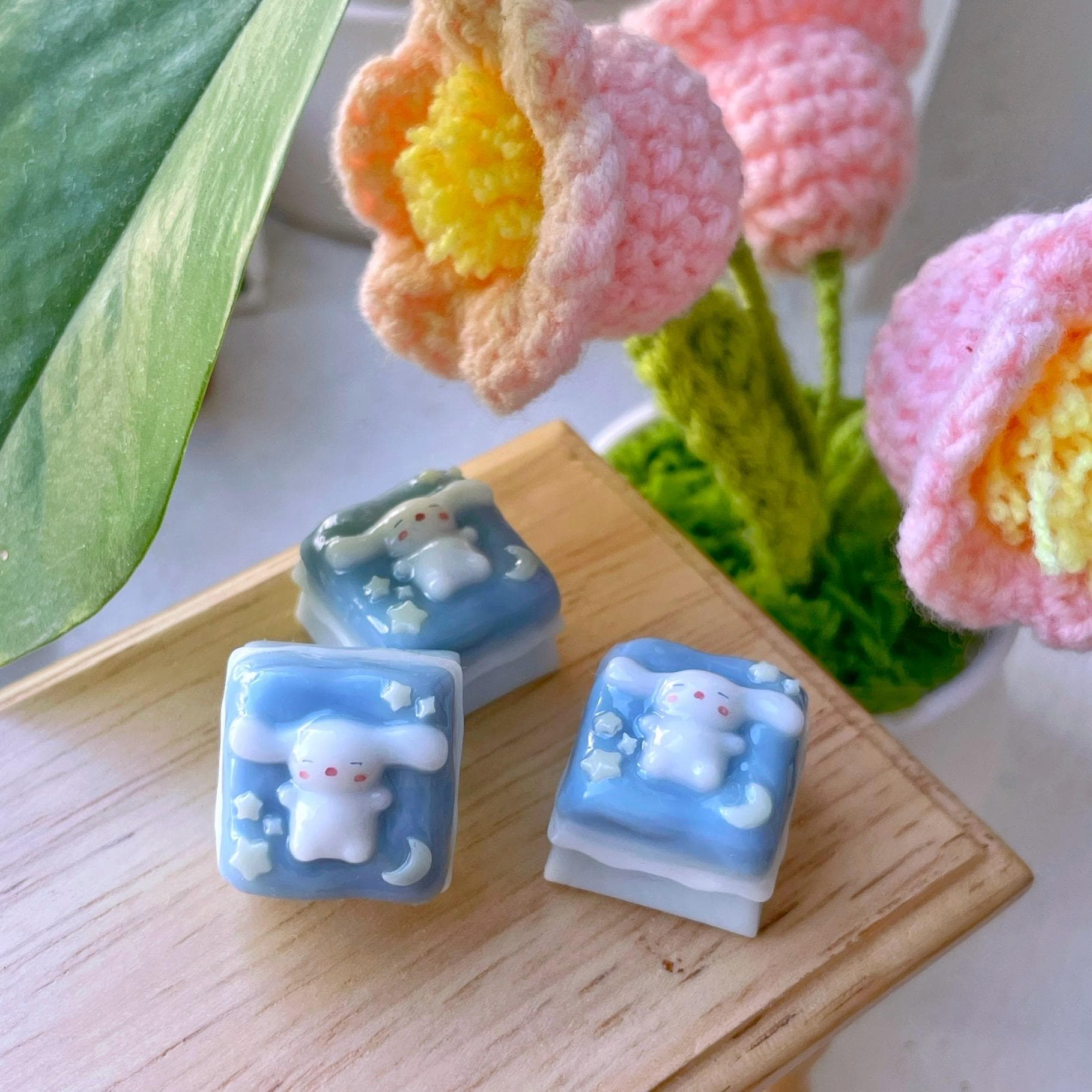 Cinamoroll Handmade Artisan Keycap | Mechanical Keyboard MX Switch Compatible