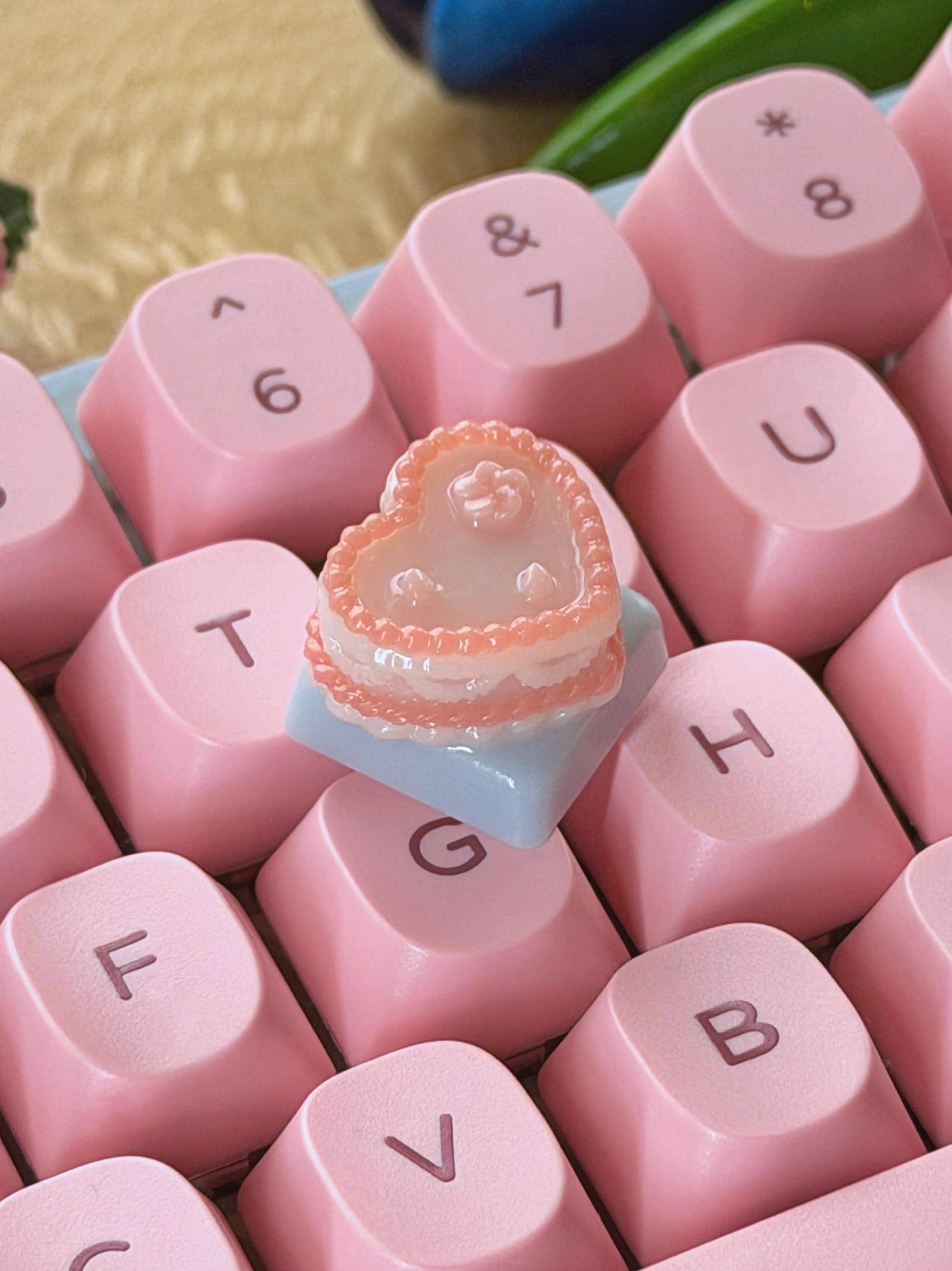 Vintage Heart Cake Artisan Keycap | Mechanical Keyboard Cherry MX compatible | Valentines Day Launch
