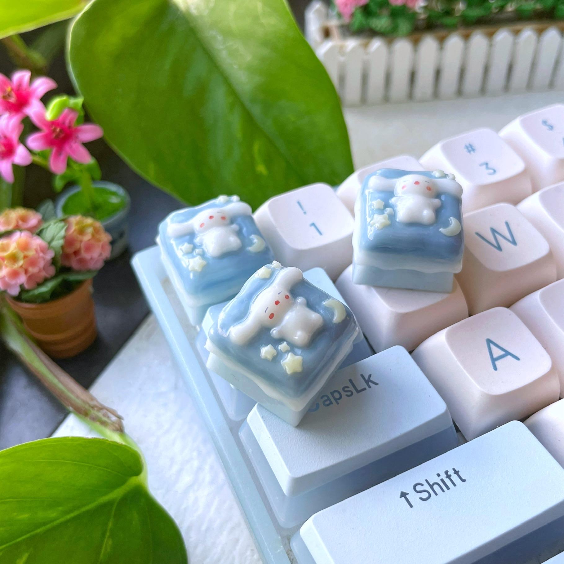 Cinamoroll Handmade Artisan Keycap | Mechanical Keyboard MX Switch Compatible